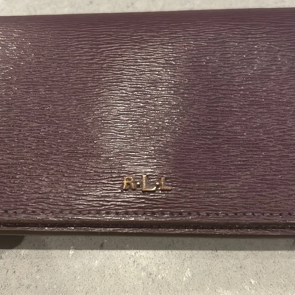 Lauren Ralph Lauren Dark Brown Textured Leather Continental Wallet - Picture 2 of 7